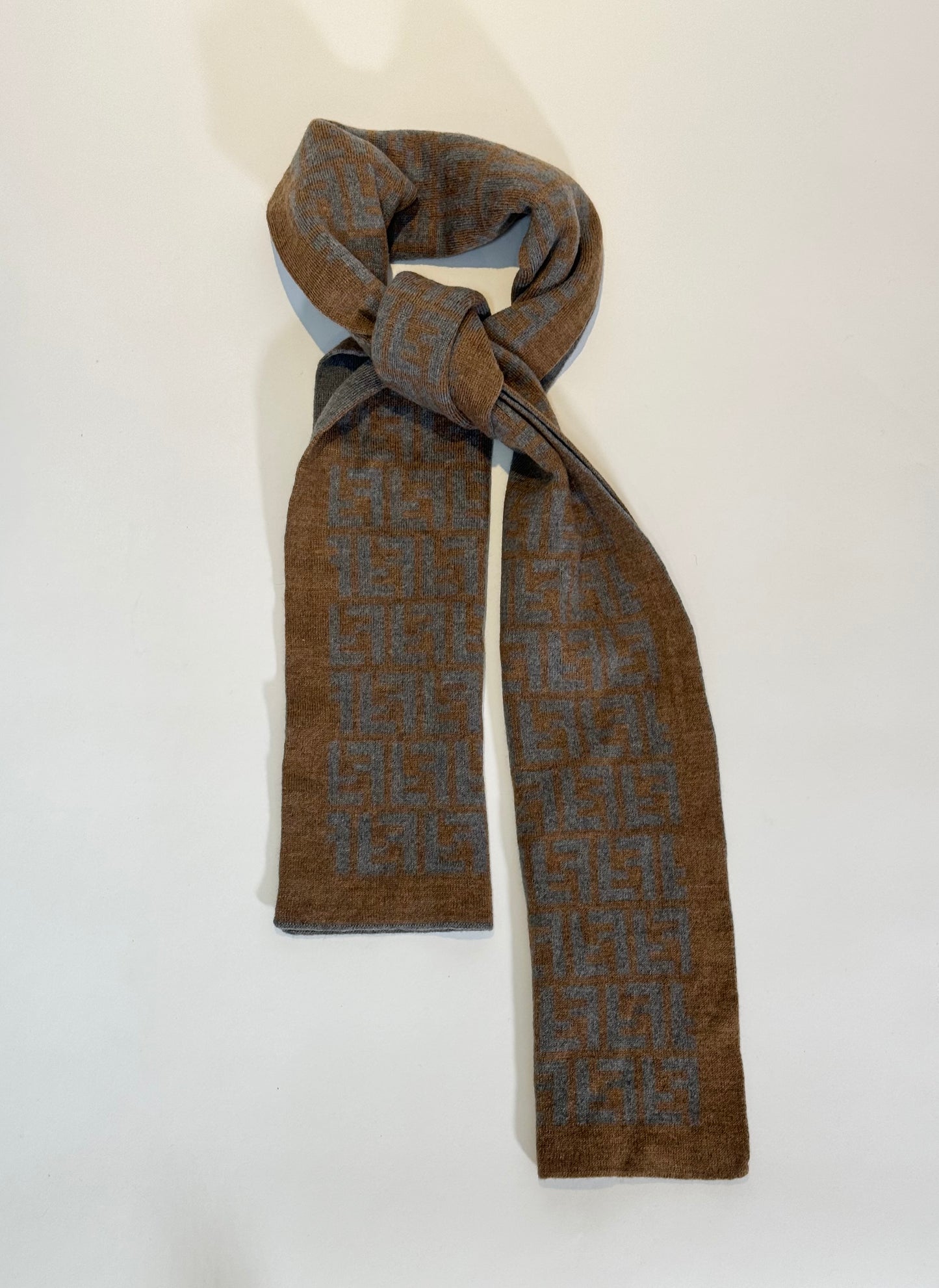 Fendy Brown & Grey Scarf