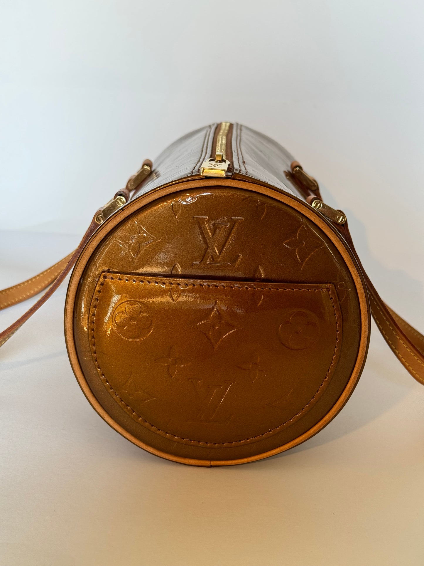 Louis Vuitton Papillon Monogram Vernis Bedford Handbag Bronze